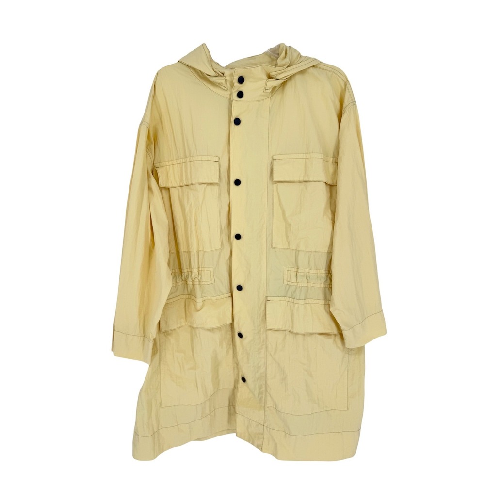 Everlane Mens Lightweight Hooded Cargo‎ Pocket Long Line Jacket Yellow Size M